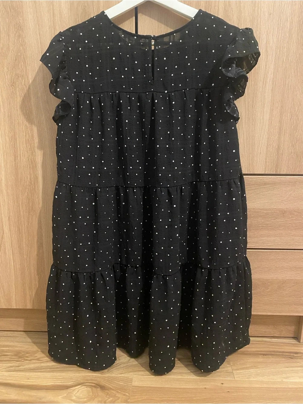 Black Polka Dot Tiered Dress